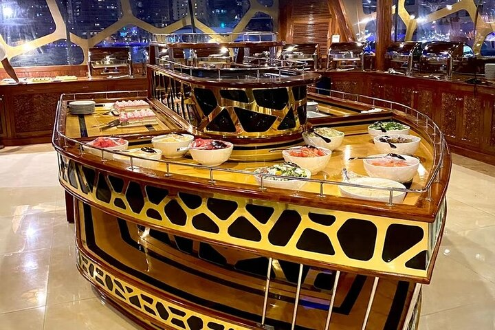 Savor a unique dining experience aboard the world's largest traditional boat surrounded by stunning views of Dubai’s iconic skyline and vibrant waterfront landmarks. Enjoy exquisite cuisine while cruising the sparkling waters.